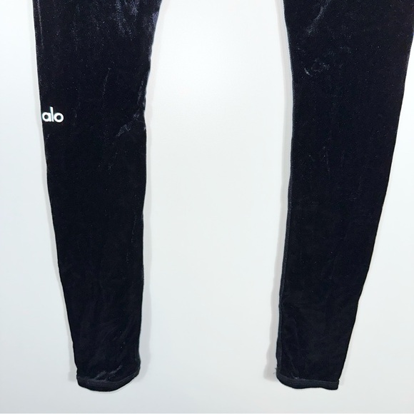 Alo Yoga High Waist Posh Velvet Legging In Black Size Small - Picture 7 of 9